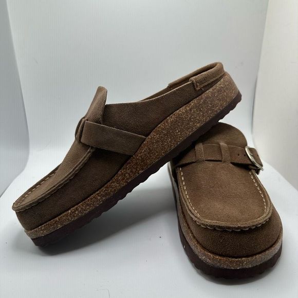 CUSHIONAIRE Women's Genuine Leather Cork Footbed Clog with +Comfort 8.5 WIDE BRO - Picture 7 of 7